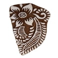 thumbnail image 2 of Handcarved Floral Printing Block Scrapbook Stamp Brown Wooden Textile Stamps, 2 of 3