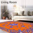 thumbnail image 2 of ODIKA 5'x7' Machine Washable Non-Slip Area Rug, Interlocking Lotus Dream with Mystic Starburst and Accents High Traffic Rug with Pad, Orange, 704531, 2 of 8