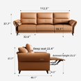 thumbnail image 2 of gaoyangjiaju Modern Three-Seat Leather Power Recliner Sofa with Dual Motor Electric Function, Adjustable Headrest, Perfect for Home Living Room and Office Relaxation 112.5", Orange, 2 of 8