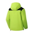 thumbnail image 4 of WTOBBY Men's Colorblock Waterproof Windbreaker Jacket for Outdoor - Hooded with Zip-Up, Multi-Pockets,Ideal for Hiking, Wind Protection, and Stylish Casual Wear,Fluorescent Green 2XL, 4 of 8