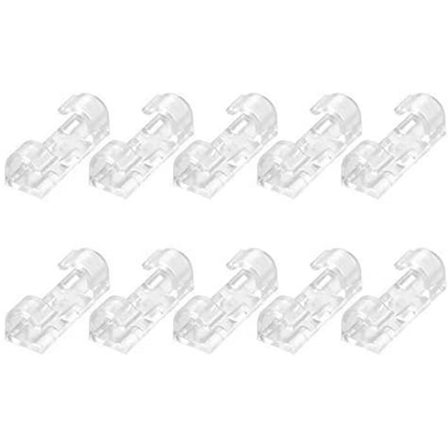 10PC Cable Clips Self Adhesive Cord Organizer Plastics Clamps Cable Management USB Cable Holder Wire Organizer Desk Wall Cable Fixed Finishing Hooks for Car Home Office (Clear)