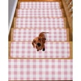 thumbnail image 2 of Stair Treads for Wooden Steps, Pink Plaid Peel and Stick Stair Treads with Reusable Adhesive, Spring Farmhouse Buffalo Checkered Non Slip Indoor Stairs Runner Rugs Mats for Elders Dogs 8"x30" 4PCS, 2 of 7