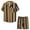 Khaki, variant on Vedolay Short Outfits For Men Summer 2 Piece Shirt and Shorts Set Printed Sports Hawaii Beach Style Two Piece Set,Yellow 3XL