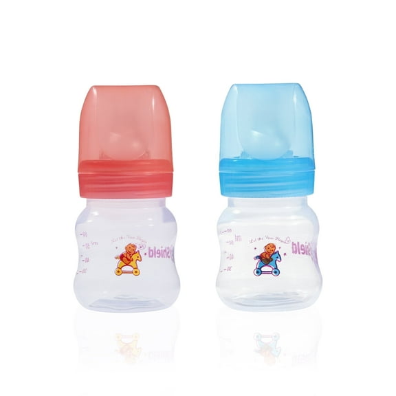 S Shield Baby Classic Feeder with Silicone and Slow-Flow Nipple with Travel Caps, Made with Polypropylene and BPA FREE, 0 Months, Newborn and Infant bottles (2 Packs) 2 Ounce