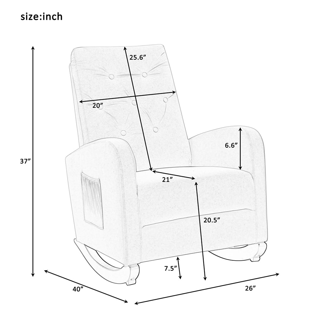 Private Jungle Living Room Rocking Chair, Comfortable Rocker Fabric Padded Seat ,Modern High Back Armchair,Tan Private Jungle Living Room Rocking Chair, Comfortable Rocker Fabric Padded Seat ,Modern High Back Armchair,Tan