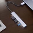 thumbnail image 4 of Concentrador USB 3.0 tipo C de jixopn, 4 puertos, 5 Gbps, alta velocidad, multipuerto, divisor tipo C, USB 3.0, lector de tarjetas TF, adaptador OTG ultrafino, estación de acoplamiento de, 4 of 8
