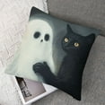 thumbnail image 7 of Shadudu Halloween Pillow Covers 18x18 Set of 2 Autumn Decorative Ghost Holding Black Cat Throw Pillow Cases Cushion Covers Outdoor Patio Farmhouse,Thanksgiving,Home Décor 24x24in, 7 of 7