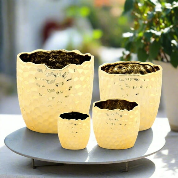 Portina Ceramic Round Planter Set (Set of 4)