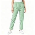 thumbnail image 3 of Bloomae Women's Scrub Pants Lightweight Elastic High Waist Straight Leg Lounge Trousers with Pockets Casual Baggy Work Uniform Pants, 3 of 8