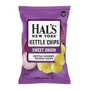 Hal's New York Kettle Cooked Potato Chips, Gluten Free, Sweet Onion, 5 oz Bag (Pack of 3)
