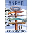 thumbnail image 2 of Art.com Aspen, Colorado - Ski Signpost Art Print by Lantern Press, 24" x 36", 2 of 4