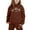 Coffee, variant on Stylish Girls Outfits Set, Printed Hooded Sweatshirt Ensemble for Ages 1-12 – Casual Winter Wear with Easy Care Instructions, Long Sleeve Loose Pullover Tops, Letter Print Graphic, Black