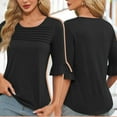 thumbnail image 2 of Womens Mulberry Silk T Shirts Basic Crewneck Short sleeve Tee Tops Blouse Summer Casual Solid Tshirts, 2 of 6