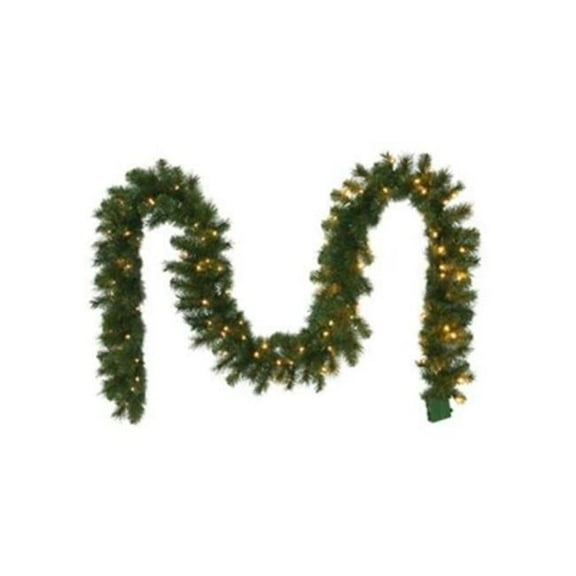 10 in. x 9 ft. 100 Warm White LED Lights Artificial Garland