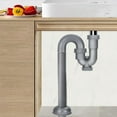 thumbnail image 1 of 1 1/4 Inch Kitchen Sink Drain Pipe Kit with Cleanout Plug Anti-Odor, Flexible U-Shaped Drain Pipe Backflow Prevention, 1 of 8