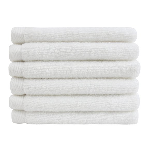 Everplush Essential Washcloth 6 Piece Set in Porcelain