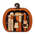 thumbnail image 2 of Halloween Wooden Pumpkin Bookshelf Decor, Rustic Pumpkin Tabletop Ornament with Fall Design, Seasonal Home Decoration for Shelf Mantel Desk Living Room Office Party Display, 2 of 6