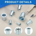 thumbnail image 4 of 80Pcs M6 x 15mm Rivet Nut Thread Hexagonal Carbon Steel Nuts White Zinc-Plate, 4 of 6