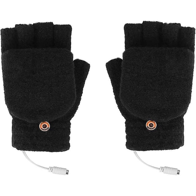 Laptop Mujeres Hombres Manopla Térmica Usb Dedo Completo Y Medio Dedo Guantes De Mano De Punto Cálido De Invierno Mitones Guantes De Invierno A La Moda Para (color : A)