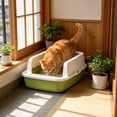thumbnail image 3 of 2026 New Open Top Cat Litter Box, High Wall Semi Enclosed Pet Litter Tray for Home Living Room, Non Slide Bottom & Easy to Clean, 15.75x11.81x6.69in Green, 3 of 6