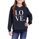 thumbnail image 5 of Sudadera con capucha y estampado de corazón de San Valentín, sudadera de manga larga para niños y niñas, chaqueta para niñas de talla mediana y grande., 5 of 7