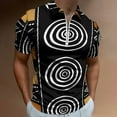 thumbnail image 2 of African Mud Cloth Artistry Art Men Zipper T-shirt Summer Casual Short Sleeve T-shirt Top, 2 of 7