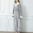 thumbnail image 2 of Full Length Flannel Bathrobe Pajamas Women Belted Plush Soft Fleece Long Bath Robes Nightgown Spa Sleepwear Housecoat (Large, Gray), 2 of 6