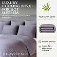 thumbnail image 4 of BedVoyage Queen Size Duvet Cover Set, Luxury 100% Viscose Derived from Bamboo, with 2 Standard Shams, Button Closure/Corner Ties, Silky-Soft, Lightweight & Cooling, Full/Queen – Gray Geometric, 4 of 8
