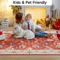 thumbnail image 2 of Wellber Soft Rugs Retro Area Rug Vintage Carpet for Living Room Bedroom Office Home Decor,5'x8',Red, 2 of 7
