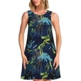 thumbnail image 1 of Fotbe Cartoon Dinosaur Vestido de Verano sin Mangas para Mujer – Vestido Midi Línea A, Estilo Camiseta Floral, Vestido Playero Casual y Fluido, 1 of 7
