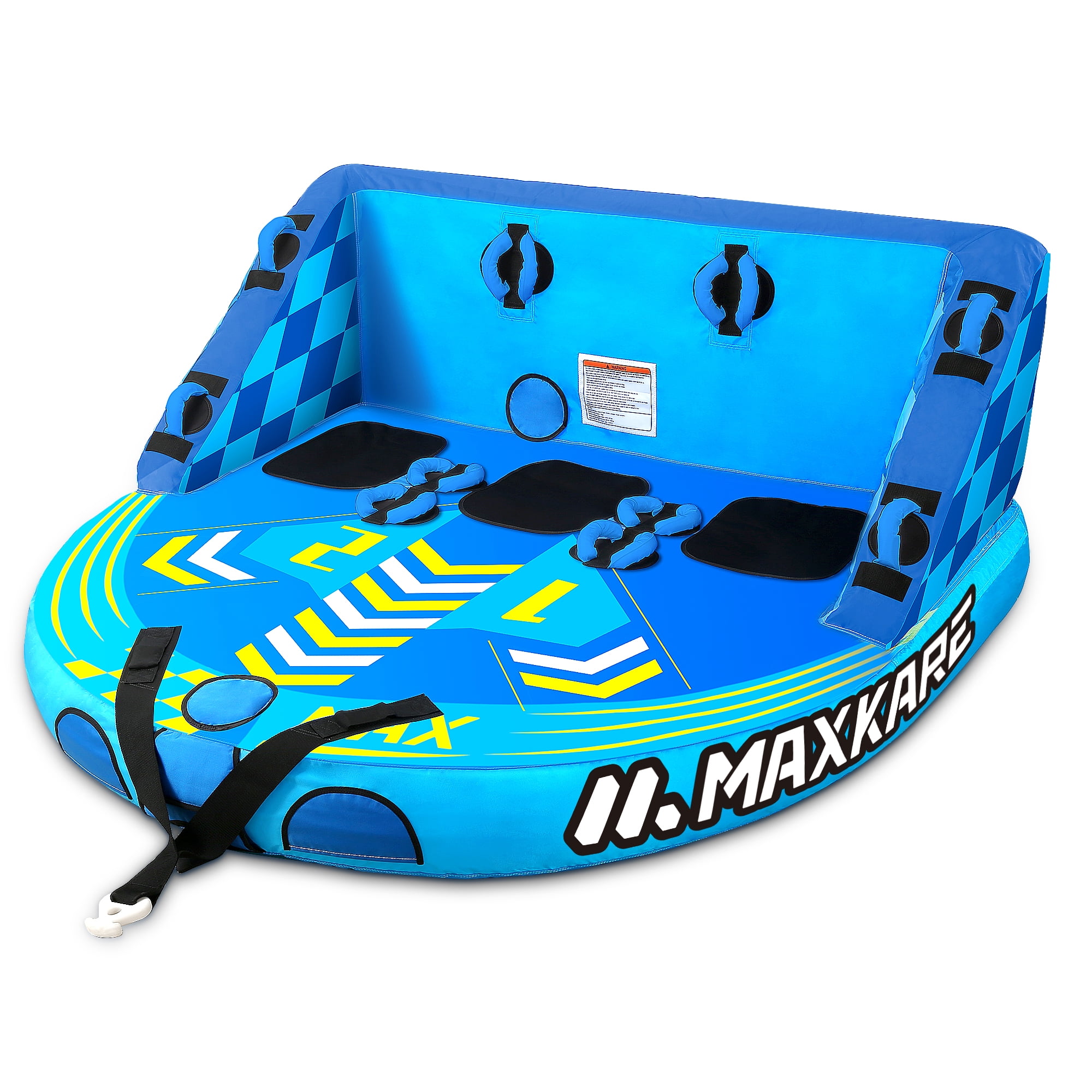 Maxkare 3 Person Inflatable Towable Tube for Boating 79'' × 76'' × 33