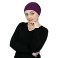 thumbnail image 2 of Cancer Headwear For Women Bamboo Beanie Chemo Hats Sleep Cap Head Coverings Turban (Plum), 2 of 3