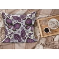 thumbnail image 2 of Natural Fluffy Throw Pillow Cushion Cover, Butterflies with Paisley Motif on Wings Flowers Art Print, Decorative Square Accent Pillow Case, 24" x 24", Purple White Lilac, by Ambesonne, 2 of 5
