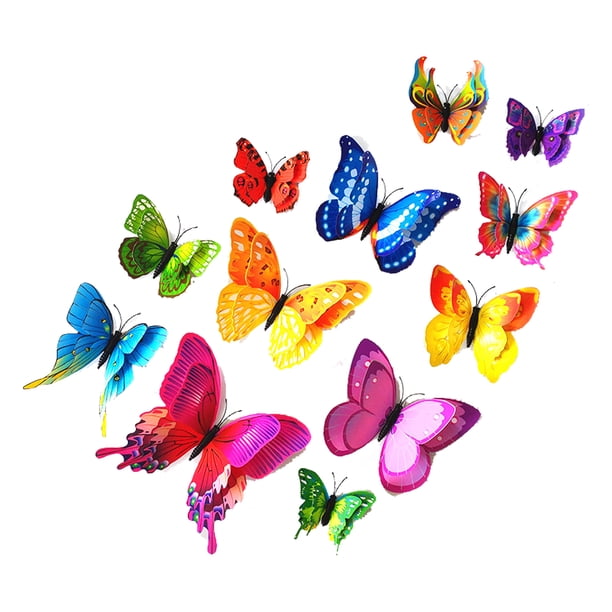 Bienvenido 3D tridimensional doble capa simulación mariposa creativa hogar sala de estar pared pegatina