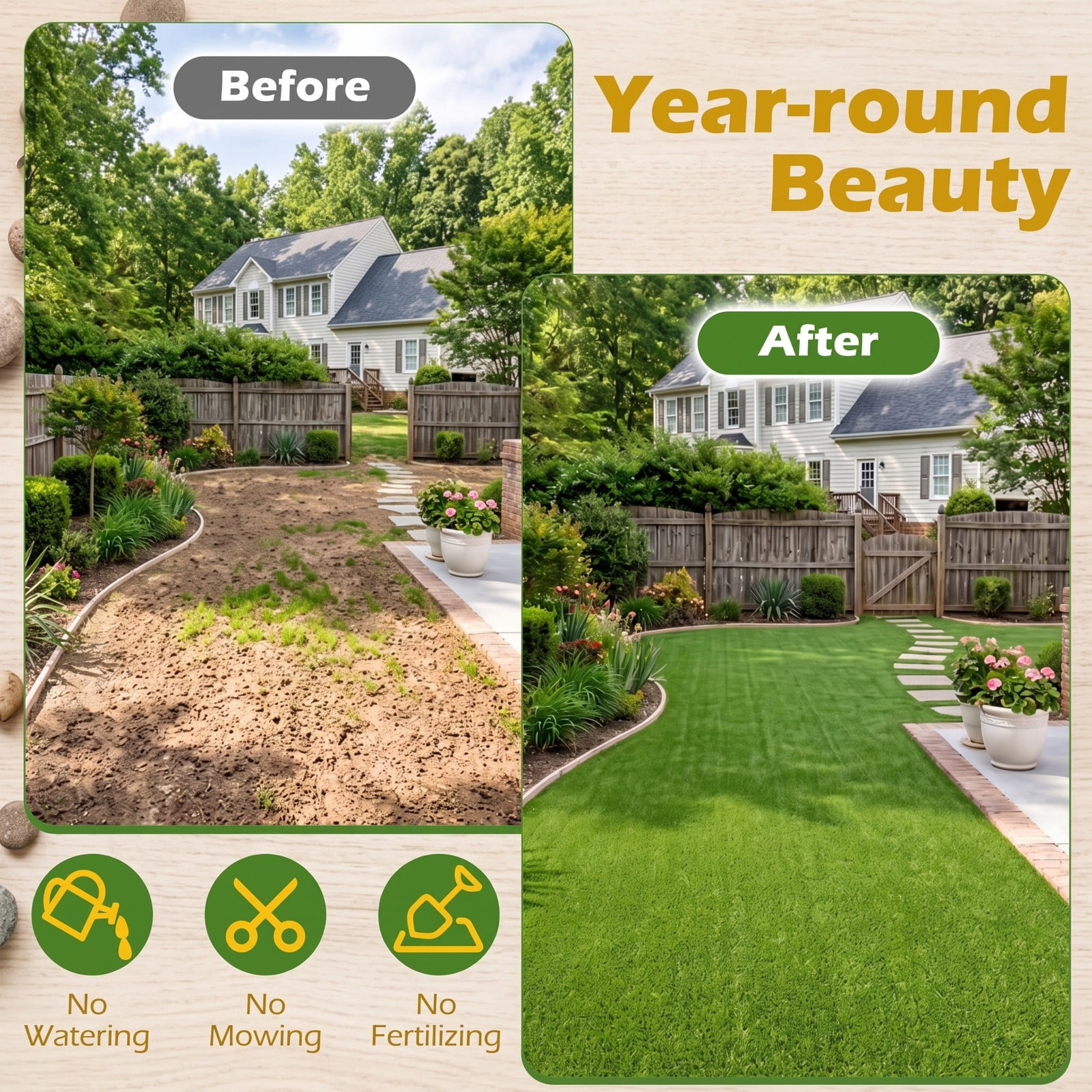 ALPULON 8 x 5 FT Artificial Turf Grass Rug, 40 sq.ft Realistic Synthetic Lawn Mat with Low 0.3 Inch Pile Height, Drainage Holes for Balcony Patio Yard Pet Area, Green