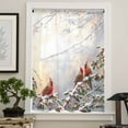 thumbnail image 4 of Christmas Semi Sheer Curtains Drapes for Living Room, Bedroom, French Doors Window 54 Inches Long, Xmas Birds Berry Botanical Snowflake Rod Pocket Chiffon Curtain Drapery Voile Draperies Panel, 4 of 6