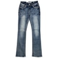thumbnail image 2 of Charme by Grace in LA Jeans Women's Aztec Horseshoe Feather Bootcut Stretch Jeans (25, Blue), 2 of 5