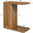 thumbnail image 2 of Tribesigns C-Shaped End Table, 2-Tier Small Sofa Side Table for Couch for Living Room, Brown, 2 of 5