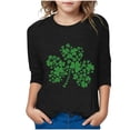 thumbnail image 1 of FAIWAD Hauts pour Enfants Garçons Filles Jour de la Saint-Patrick Unisexe Col Rond Manches 3/4 Trèfle Chandail Décontracté Ample Quotidien, 1 of 4