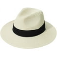 thumbnail image 2 of Womens Straw Hat Wide Brim Floppy Beach Cap Adjustable Panama Sun Hat UPF 50+, 2 of 8