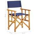 thumbnail image 4 of vidaXL Chaises de Réalisateur 2 Pcs Bois d'Acacia Massif Bleu, 4 of 5