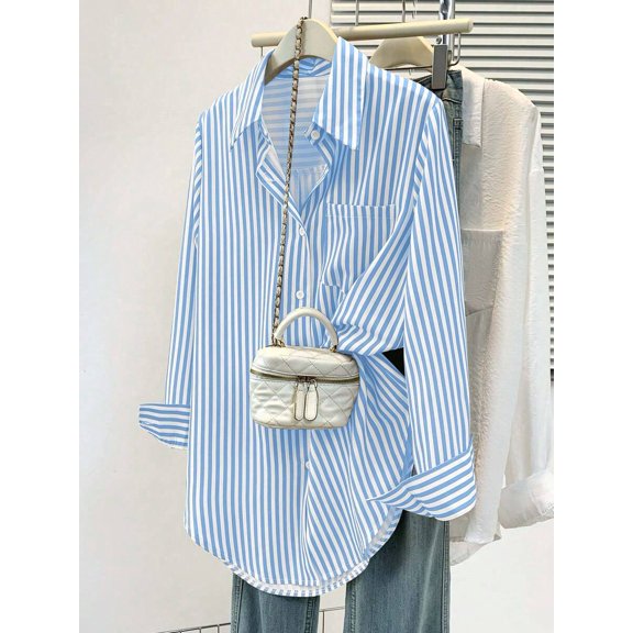 Women's casual long-sleeve shirt, suitable for everyday office wear.