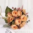 thumbnail image 3 of Conditiclusy Simulation Flower High Simulation Ornamental Realistic Bouquet 9 Heads Artificial Peony Flowers for Wedding, 3 of 7