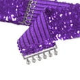 thumbnail image 4 of Manyakai Women's Sparkly Glitter Sequin Wide Waist Elastic Cinch Belt Vintage Buckle Chunky Belt Purple One Size, 4 of 7