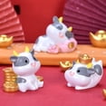 thumbnail image 2 of CNKOO Micro Landscape Desktop Small Ornaments Fortune Cows Model Toy Car Decor Gift, 2 of 10