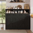 thumbnail image 4 of Black Storage Cabinet with Drawers and Shelves, Freestanding Black Kitchen Pantry, Floor Storage Cabinet Hutch Cupboard for Dining, Living Room, Home Office, 4 of 14