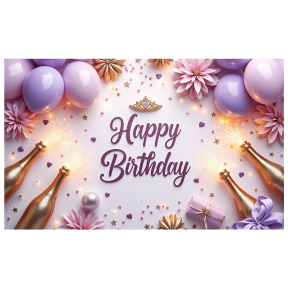 Decorative Design Happy Birthday Banner Colorful Balloons Birthday Celebration Photography Backdrop for Birthday Party Indoor Decoration Event Celebration