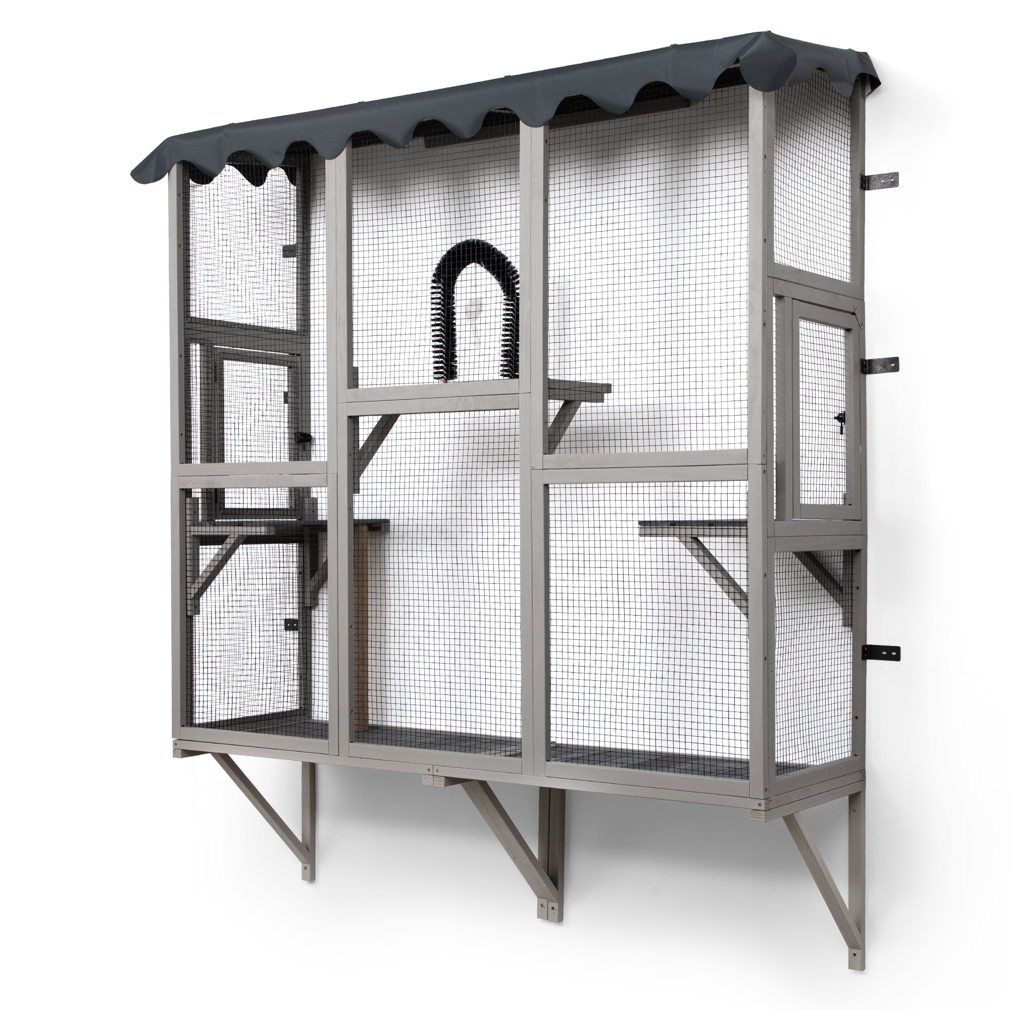 COZIWOW 59" Large Window Catio for Indoor Cats 2-3, Cat Window Enclosure with Perches, Cat Scratching Post, Waterproof Cover & Cat Bed Mat
