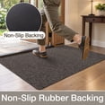 thumbnail image 5 of Frabe Ultra Thin Non-Slip Door Mat, Low Profile Rubber Backing Entrance Rug, Easy Clean Durable Woven Design for Indoor Entryway and Patio, Brown 20"x32", 5 of 9