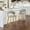 Gray, variant on Dining Chairs Swivel Bar Stools Set of 2, Modern Wood Frame with Rattan Back, PU Leather Stool for Kitchen Counter, Mid Century Upholstered Barstools with Footrest,Industrial Counter Height Stools,W